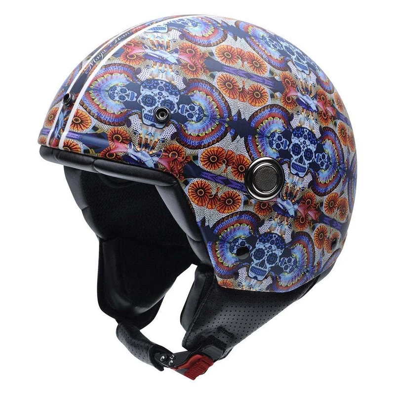 NZI Tonup Graphics Helmet, Multicoloured Fractal Skull, 59