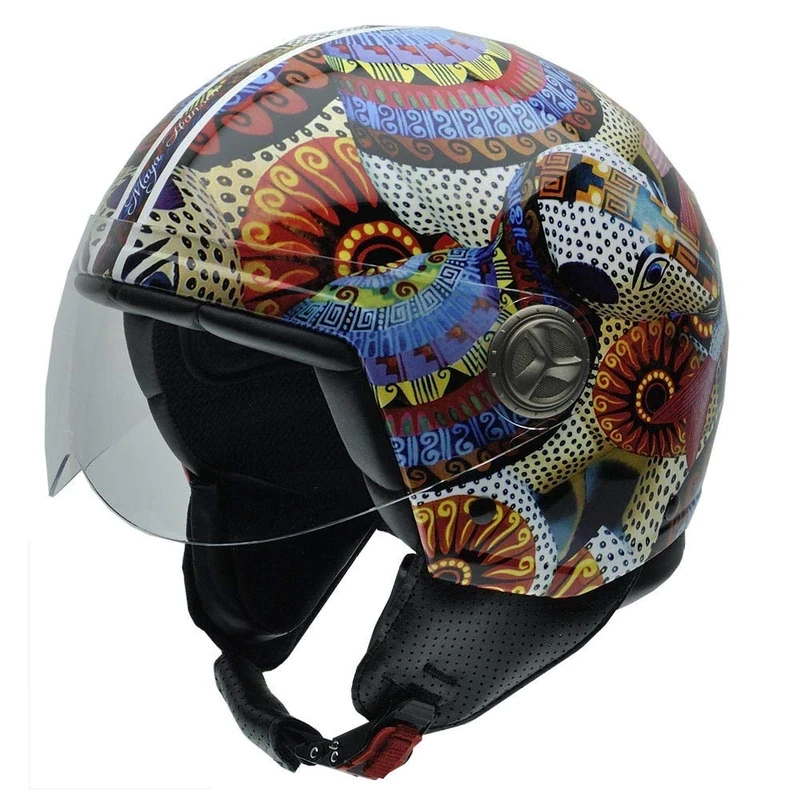 NZI Zeta Motorcycle Helmet, Multicoloured Fractal, 58