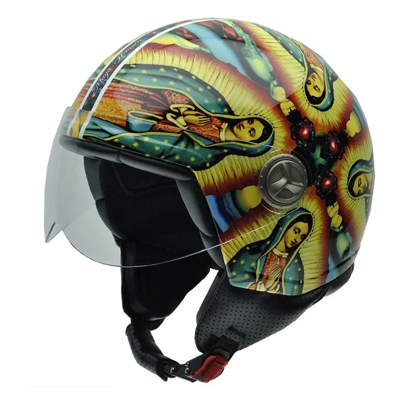 NZI Zeta Motorcycle Helmet, Virgen de Guadalupe Fractal, 59