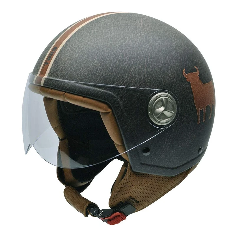 NZI 050317 G830 Zeta Skin by Bull, Bike, Helmet Design Leather Green And Logo Brown, Size 54 (XS)