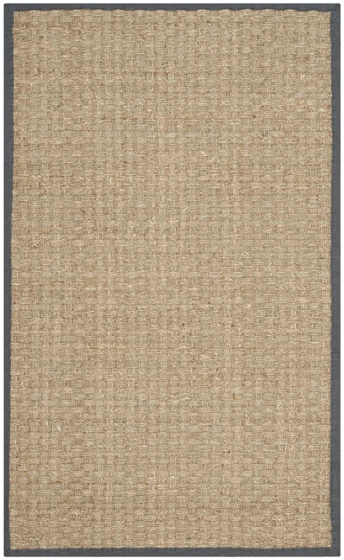Safavieh Natural Fiber Rug for Living Room, Dining Room, Bedroom - Natural Fiber Collection, Short Pile, in Natural and Black, 76 X 122 cm
