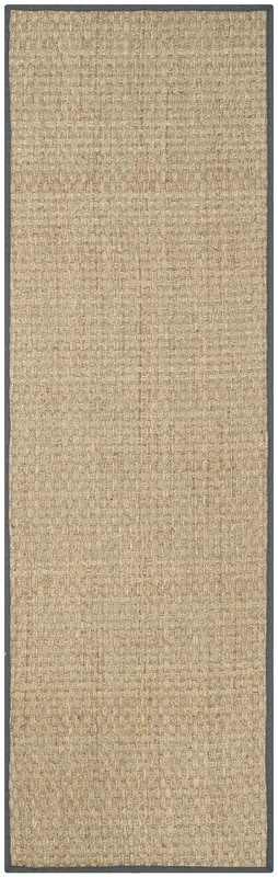 SAFAVIEH Natural Fiber Rug for Living Room, Dining Room, Bedroom - Natural Fiber Collection, Short Pile, in Natural and Black, 76 X 183 cm
