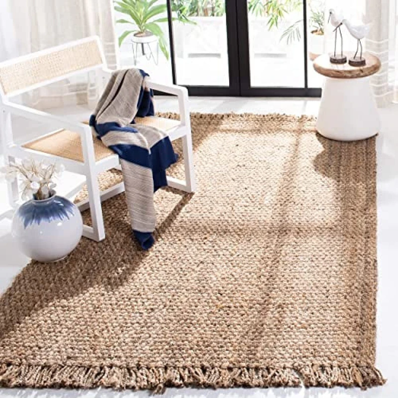 Safavieh Natural Fiber Indoor Hand Made Rectangle Area Rug, Natural Fiber Collection, NF467, in Natural, 91 X 152 cm for Living Room, Bedroom or Any Indoor Space - Image 1
