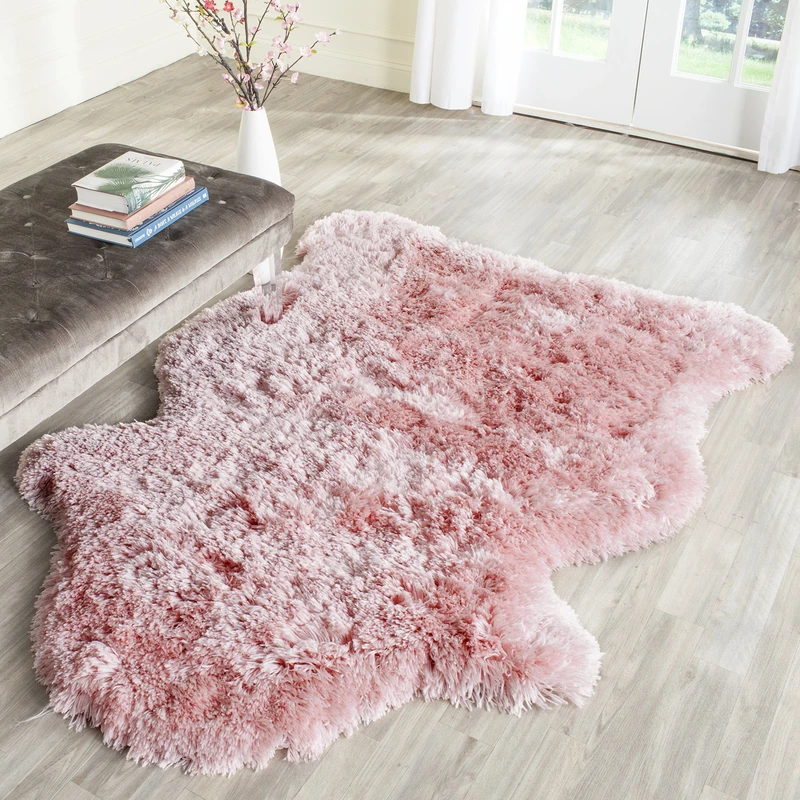 SAFAVIEH Shaggy Rug for Living Room, Dining Room, Bedroom - Artic Shag Collection, High Pile, in Pink, 122 X 183 cm
