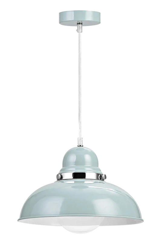 Premier Housewares E27 Edison Screw 40 W Vermont Pendant Light, 110 x 30 x 30 cm - Shutter Blue