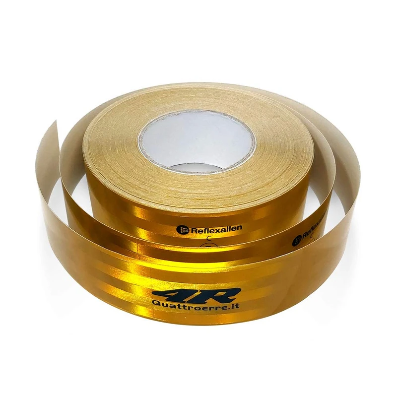 Quattroerre 1603 Reflective Tapes Un Approved ECE 104, Yellow, 55 mm x 50 mt