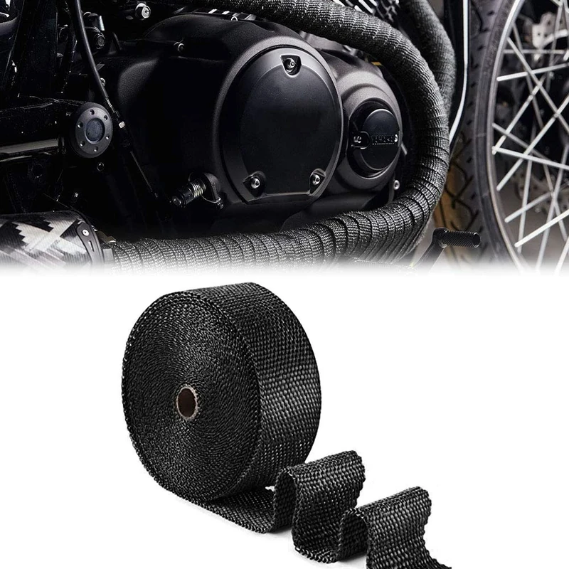 Thermal Insulation Heat Band For Silencer Pipe Motorcycle, Black