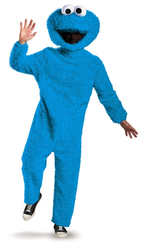 DISGUISE 86545D Cookie Monster Adult Costume Sesame Street Sized, Blue, X-Large
