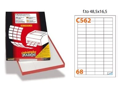 Markin C562 - Self-Adhesive Label (White, Rectangle, Permanent, A4, Cellulose, 70 g/m²)