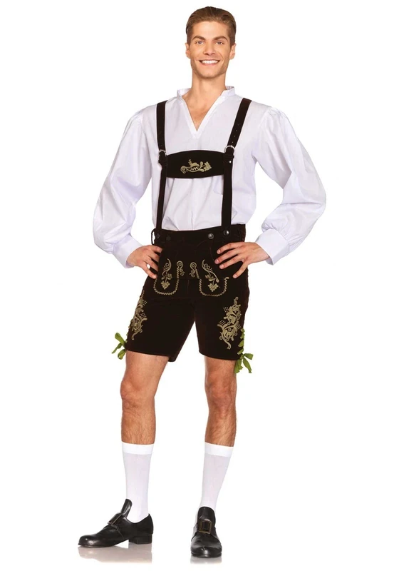 Leg Avenue Oktoberfest Lederhosen Costume (Large, Brown/Green)