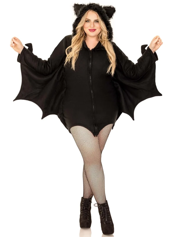 Leg Avenue 85311X08001 Cozy Bat Adult Sized Costumes, black, 2X