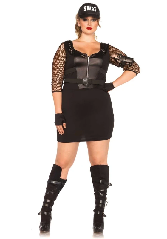 Leg Avenue Swat Officer Costume (Size 3X - 4X, Black)