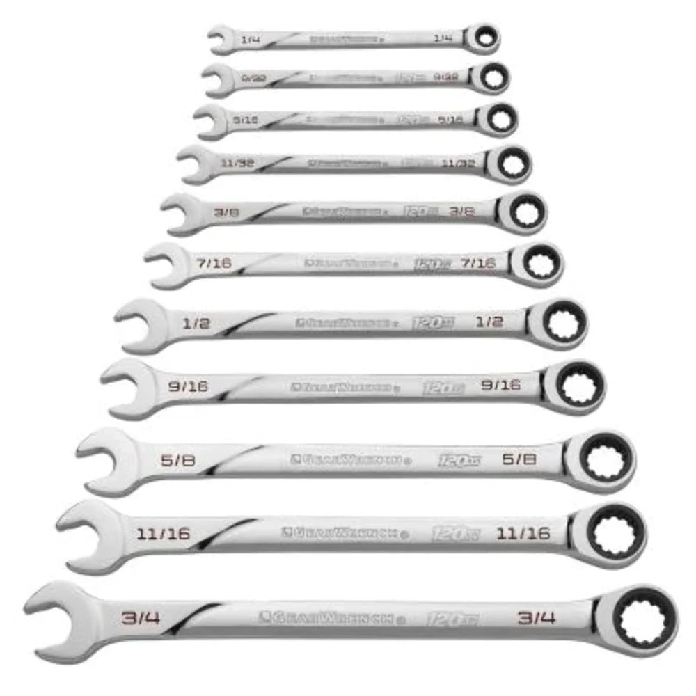 GEARWRENCH Universal Spline XL Ratcheting Combination SAE Wrench Set - 86450