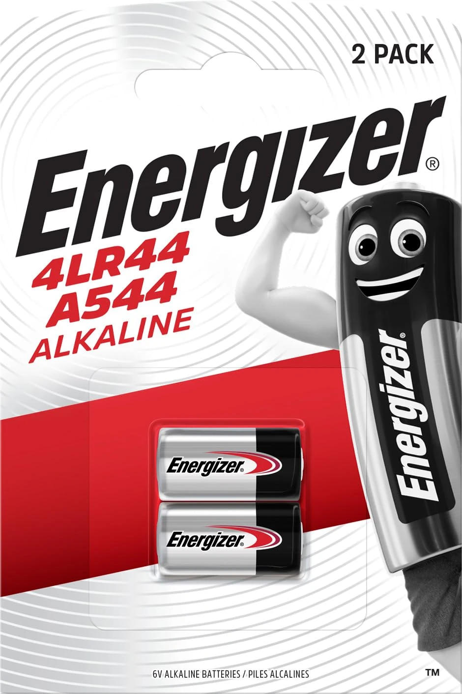 Energizer 4LR44 A544 Batteries (2 Pack) - Specialty Miniature Alkaline 6V Battery - Reliable Power - 3 Year Shelf Life