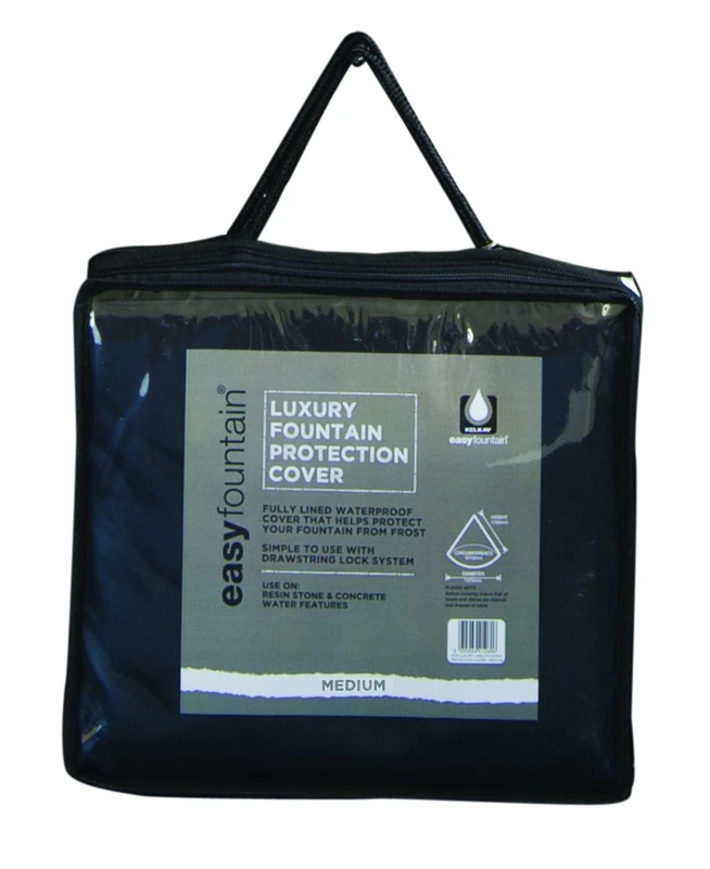 Luxury Lined Fountain Protection Cover - Medium, Black