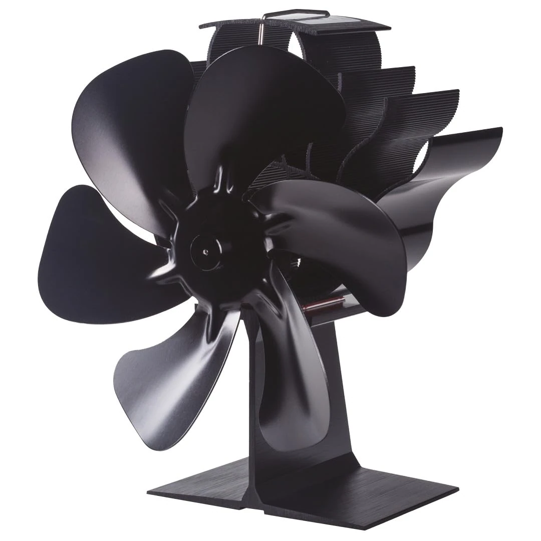My Stove Fan MSF001 6-Blade Heat Powered Stove Fan, Black