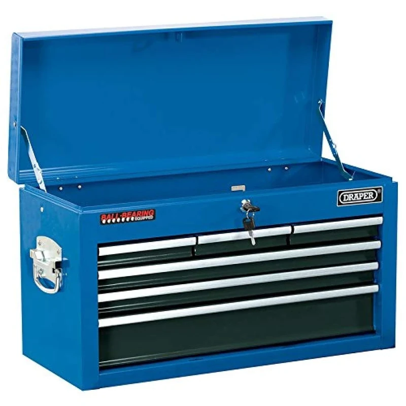 Draper Tools 51690 Six Drawer Narrow Pattern Tool Chest, blue