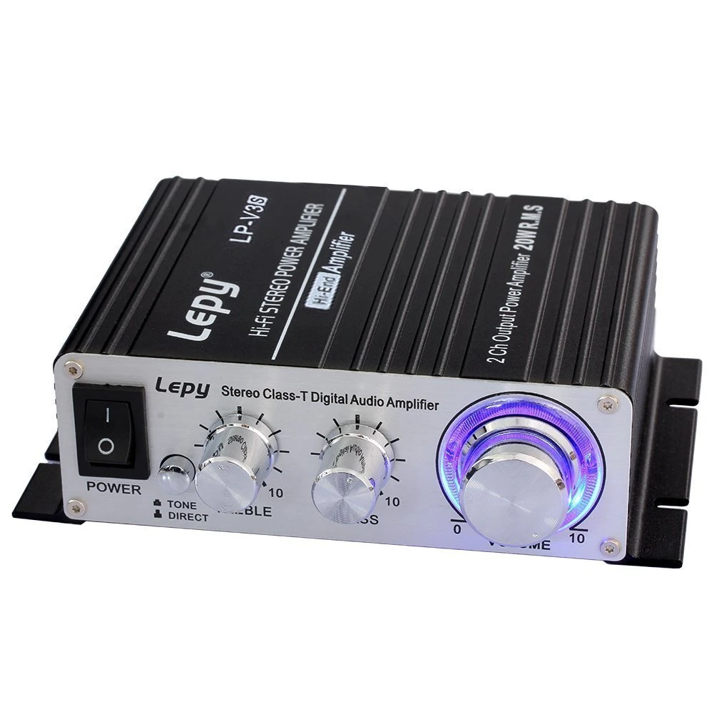 LEPY LP-V3S-black Digital Amplifier, Black, 25 W x 2