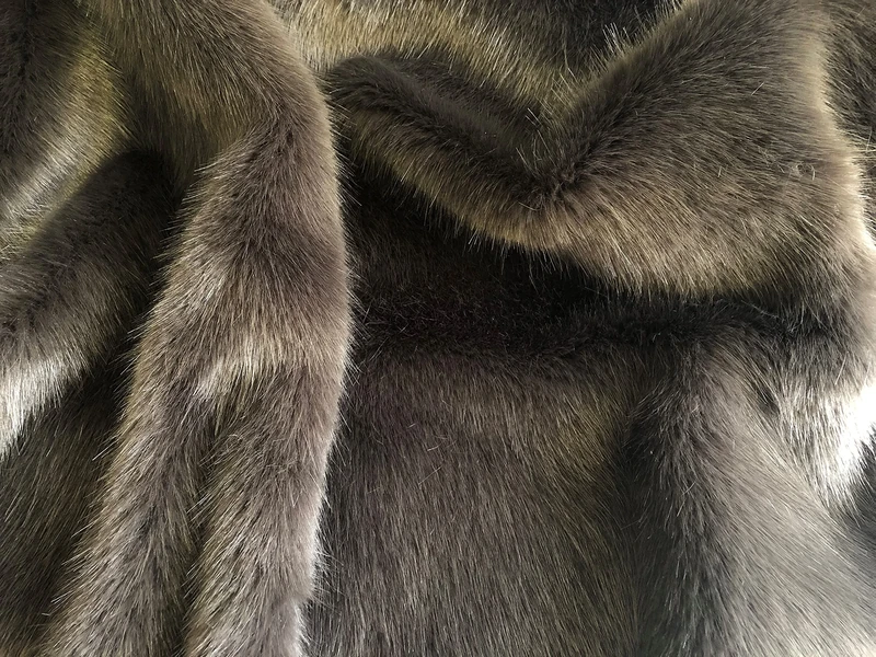 Super Luxury Faux Fur Fabric Material - Swiss Charcoal, 1Mtr - 150cm x 100cm