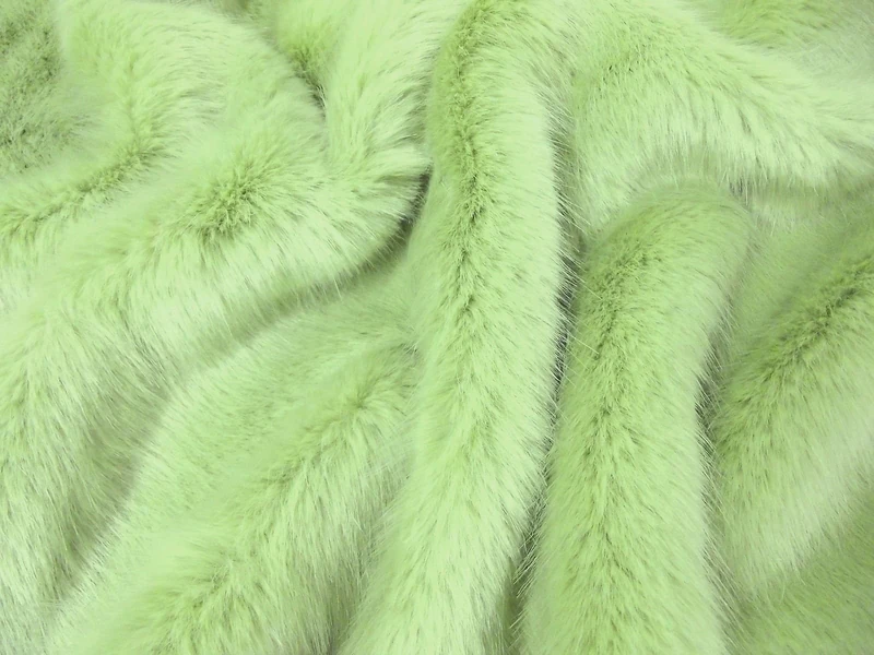 Super Luxury Faux Fur Fabric Material - Swiss Willow Green, 1Mtr - 150cm x 100cm