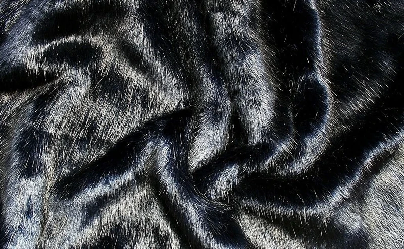 Super Luxury Faux Fur Fabric Material - Swiss Navy, 1Mtr - 150cmx100cm - 60"x39" in