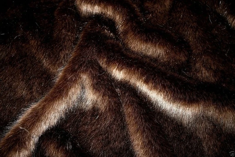 Super Luxury Faux Fur Fabric Material - Swiss Dark Brown, 1Mtr - 150cmx100cm - 60"x39" in