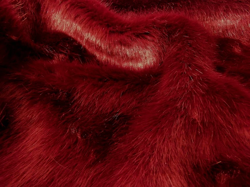 CRS Fur Fabrics Fabric, Faux Fur, Red, 1Mtr-150cmx100cm
