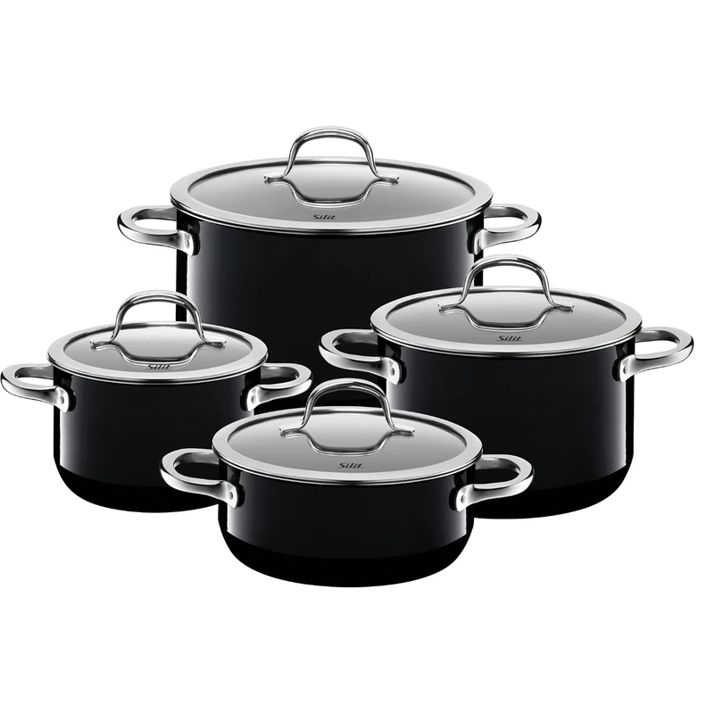 Silit "Passion Cookware Set, Black, 4-Piece