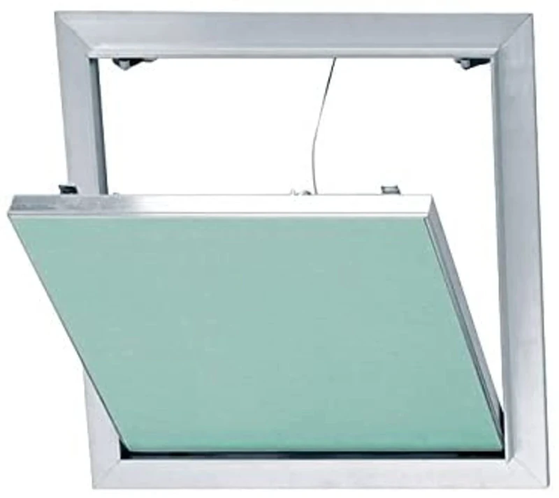 Placoplatre T119665 PLACO Inspection Hatch-with Water-Repellent plasterboard-Invisible After Installation-Fine Workmanship-Easy and Safe handling-2 mm Aluminium Frame, Green, 600x600mm