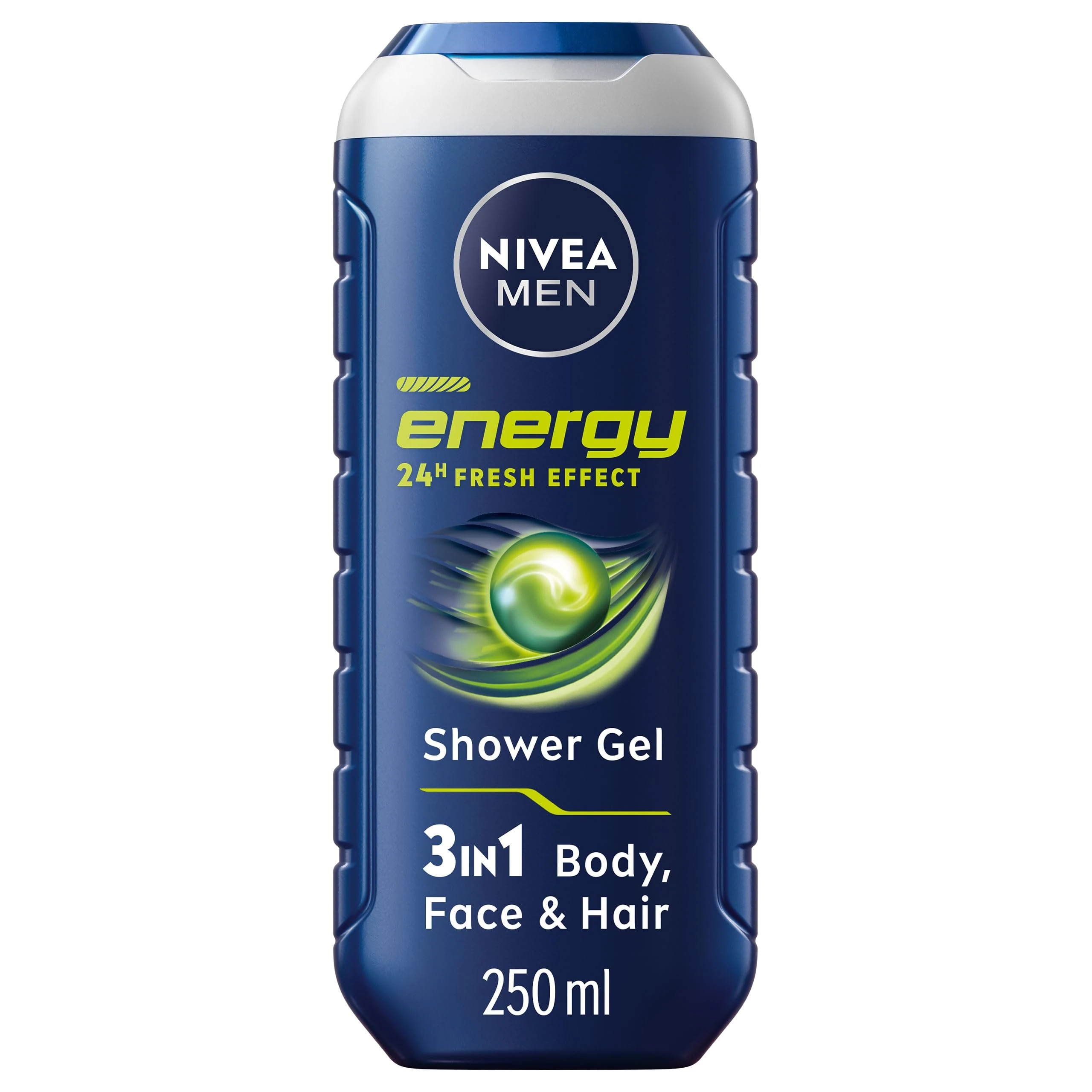 NIVEA MEN Energy Shower Gel Pack of 6 (6 x 250 ml), Moisturising 3-in-1 Body Wash for Men with Mint Extract, Energising NIVEA MEN Shower Gel