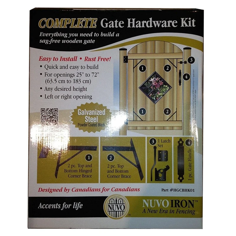 NUVO IRON Complete GATE Hardware KIT Heavy Duty HGCBHK01 for 25 to 72 Openings by Nuvo Iron
