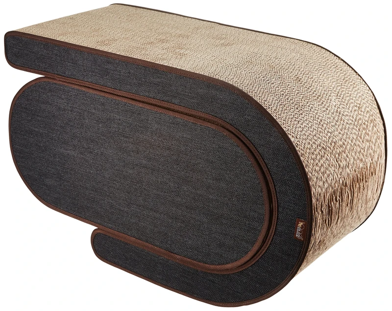 P.L.A.Y. Arty Cat Scratcher – Modern Cat Scratching Lounge in Denim Chocolate | FDA Certified Recycled Paper | Durable Corrugated Cardboard | Stylish & Eco-Friendly cat Furniture