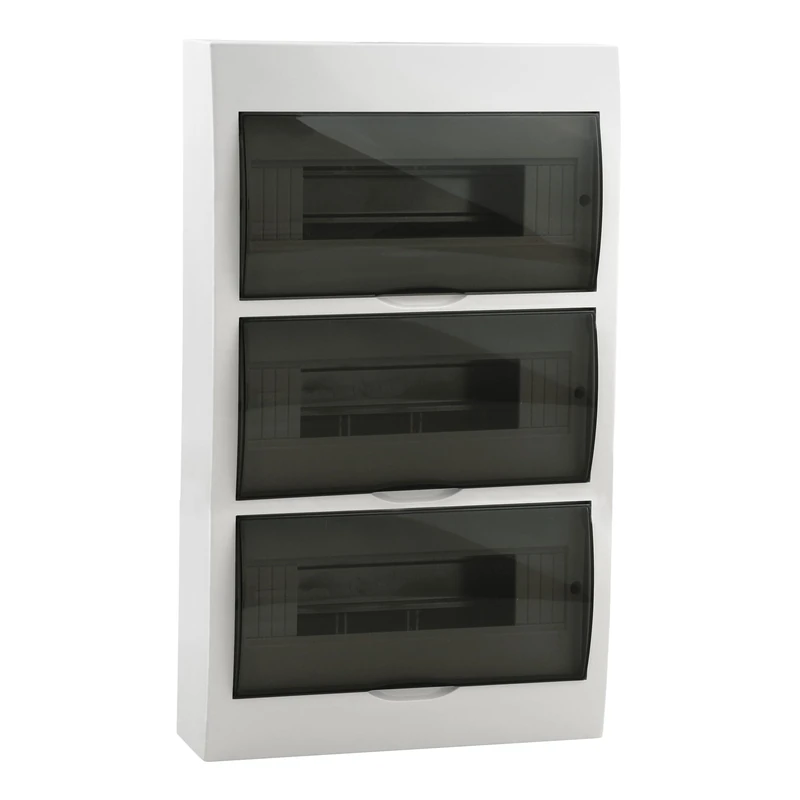 Fuse Box Small Distribution Board IP40 Surface-Mounted Sub-Distribution 3 Rows 36 Modules 3 x 12 with DIN Rail Surface-Mounted Distribution Assembly