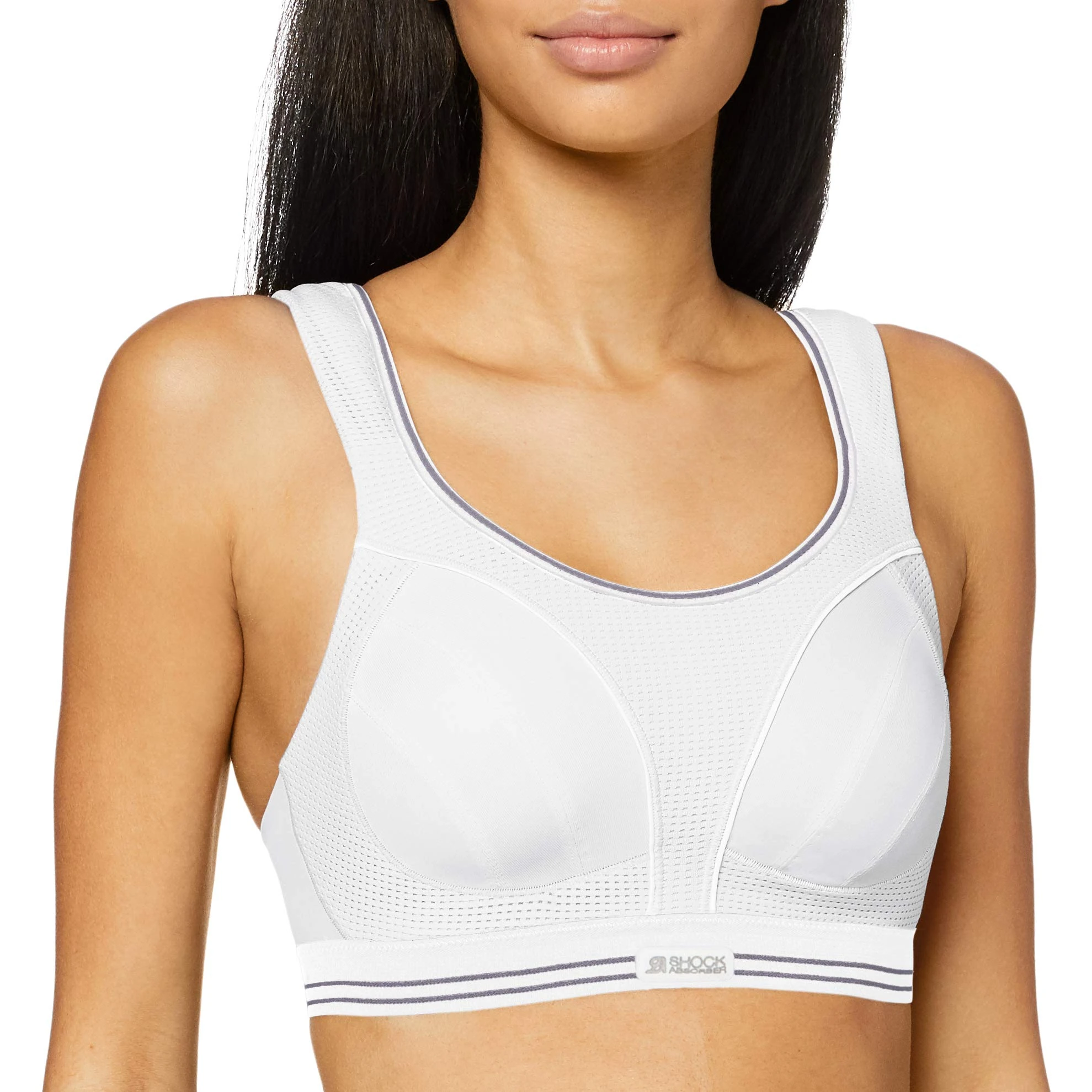 Shock Absorber Champion Women's S5044 Ultimate Run Bra Sports Bra, White, 30I