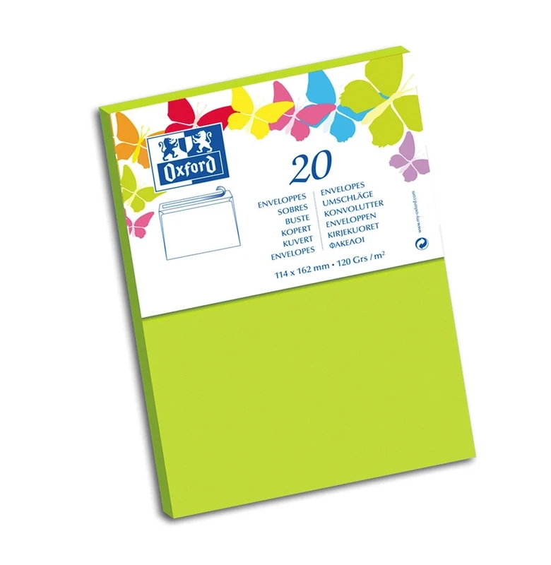 Oxford Classic Correspondence Envelopes (Pack of 10 Envelope 11,4x16,2cm Lime Green - Image 1