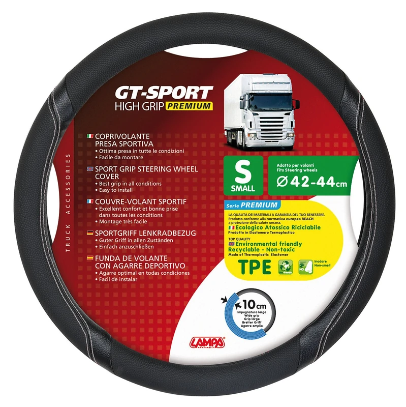 LAMPA 98007 Steering Wheel Cover, Thermoplastic Elastomer (TPE) S GT-Sport