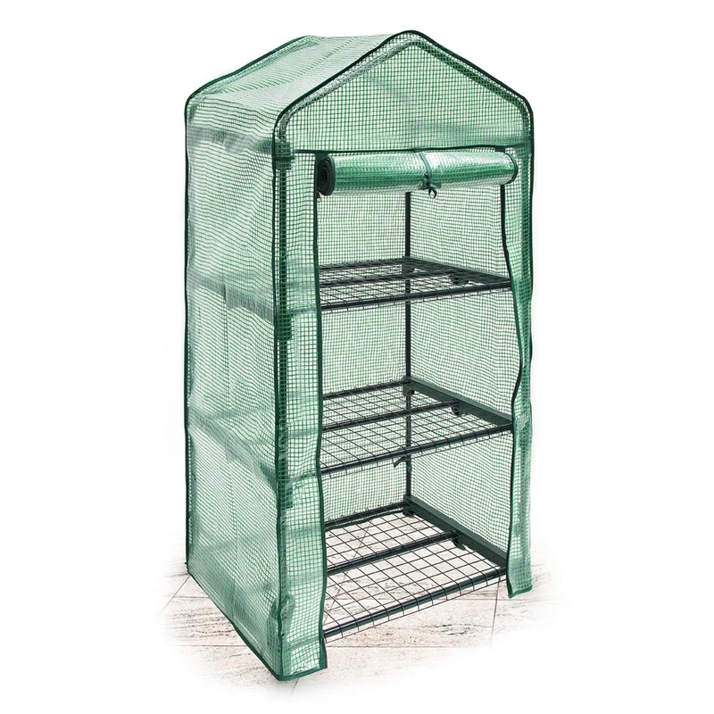 Relaxdays Greenhouse 3 Levels Tear-Resistant Growth Support for Plants, Levels Each of 60 x 46 cm (23.6 x 18.1 in)