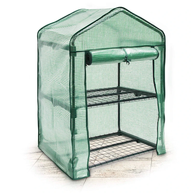 Relaxdays Greenhouse 2 Levels Tear-Resistant Growth Support for Plants, Levels Each of 60 x 46 cm (23.6 x 18.1 in)