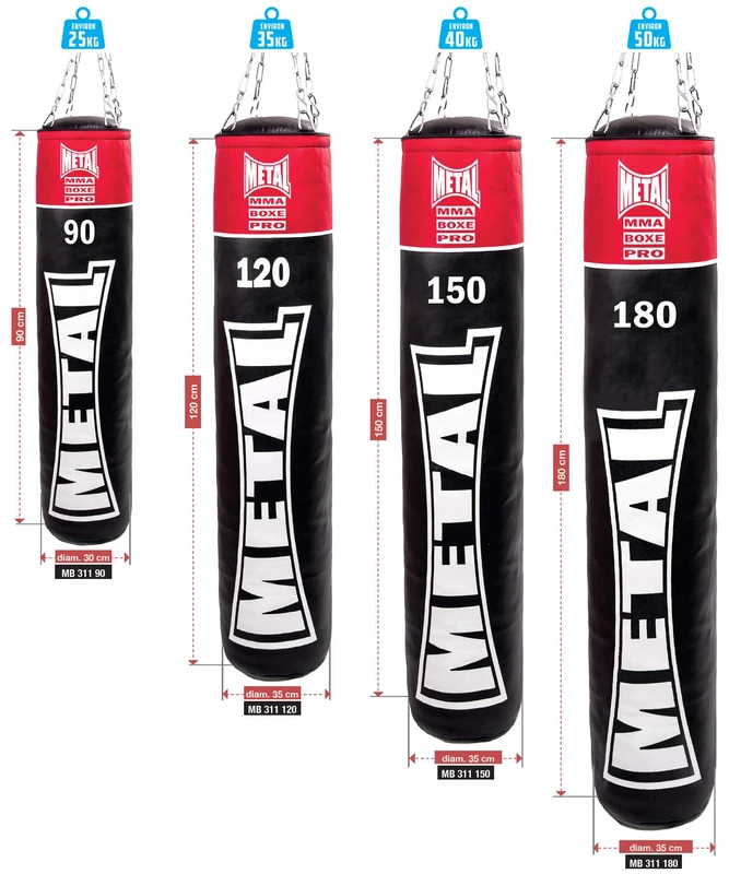 Mixed Metal mb311nv Boxing Punch Bag, unisex, MB311NV, Black, 25 kg