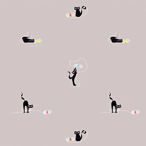 DECOLOOPIO Retro Cat Wallpaper: Grey - Image 1