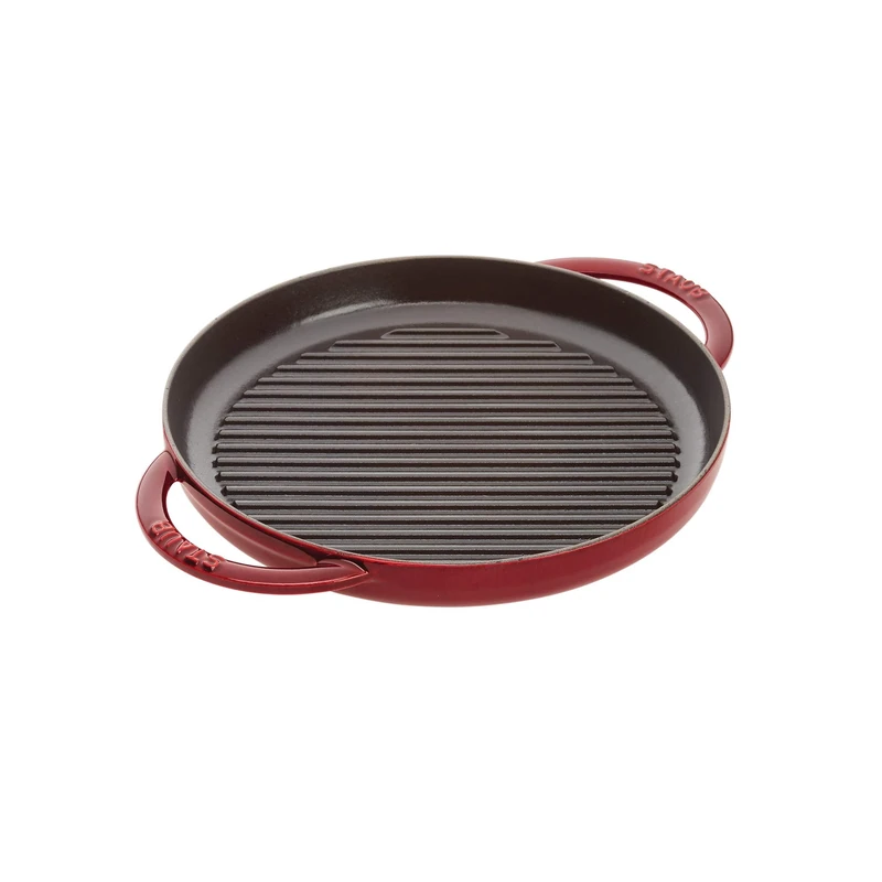 STAUB Cast Iron Pure Grill Pan - Grenadine Enamel