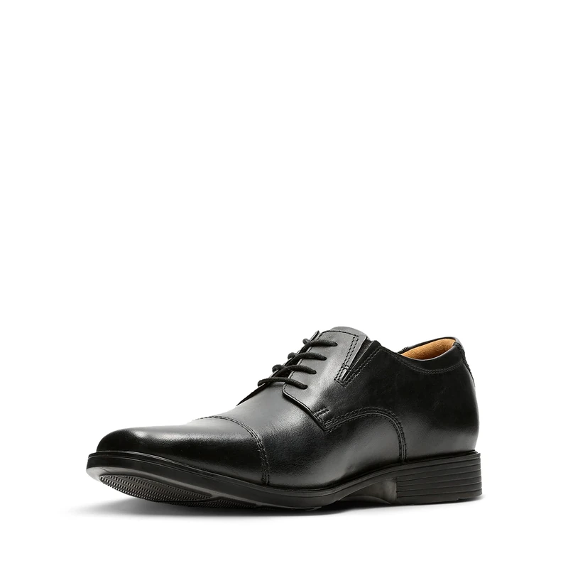 Clarks Men's Tilden Cap Oxford, Black Leather, 6.5 UK - Image 1