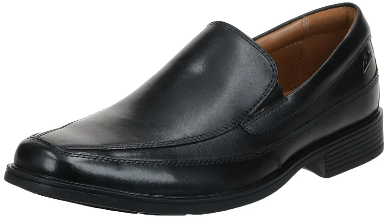 Clarks Women's Kippfrei Loafer, Black Leather, 10 UK