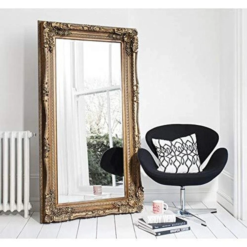 UniqueChic Furniture GL157-2 French Carved Gold Louis LEANER Mirror, Wood - Image 1