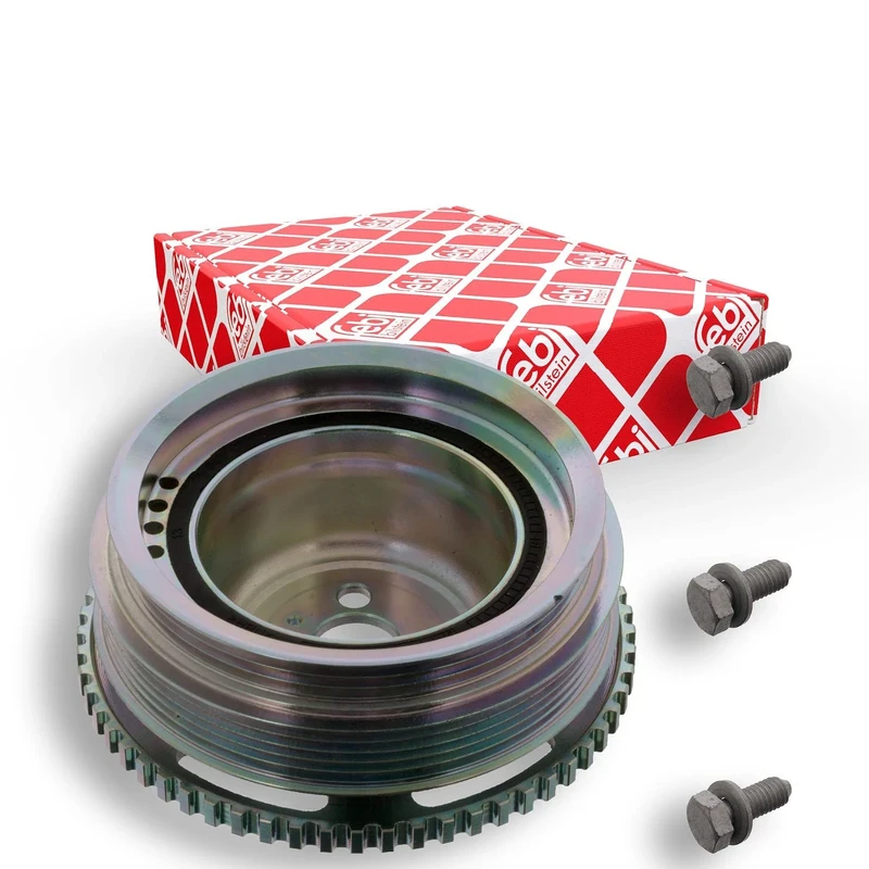 febi bilstein 40315 Pulley decoupled, for crankshaft with sensor ring and screw, pack of one
