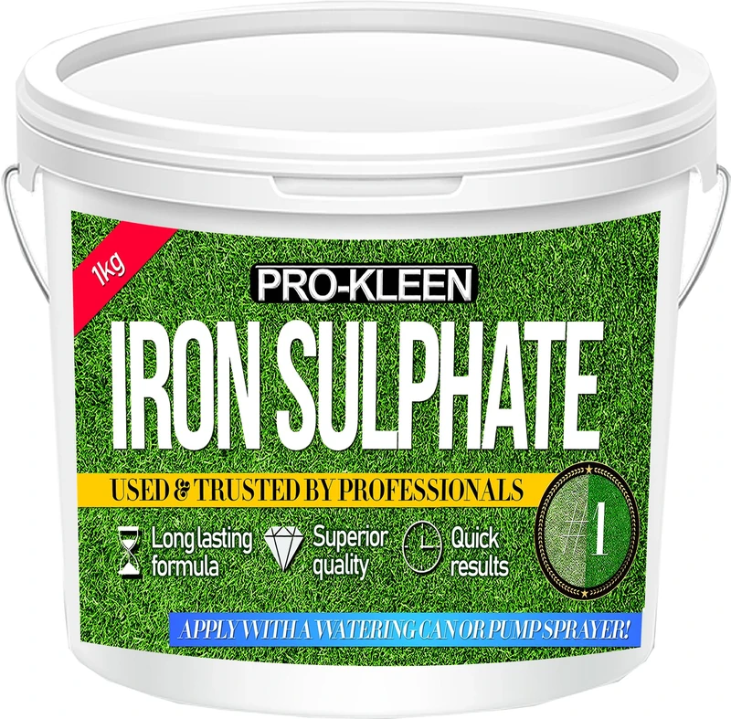 Pro-Kleen Iron Sulphate 1kg - Lawn Tonic, Turf Hardener, Covers 1000m2