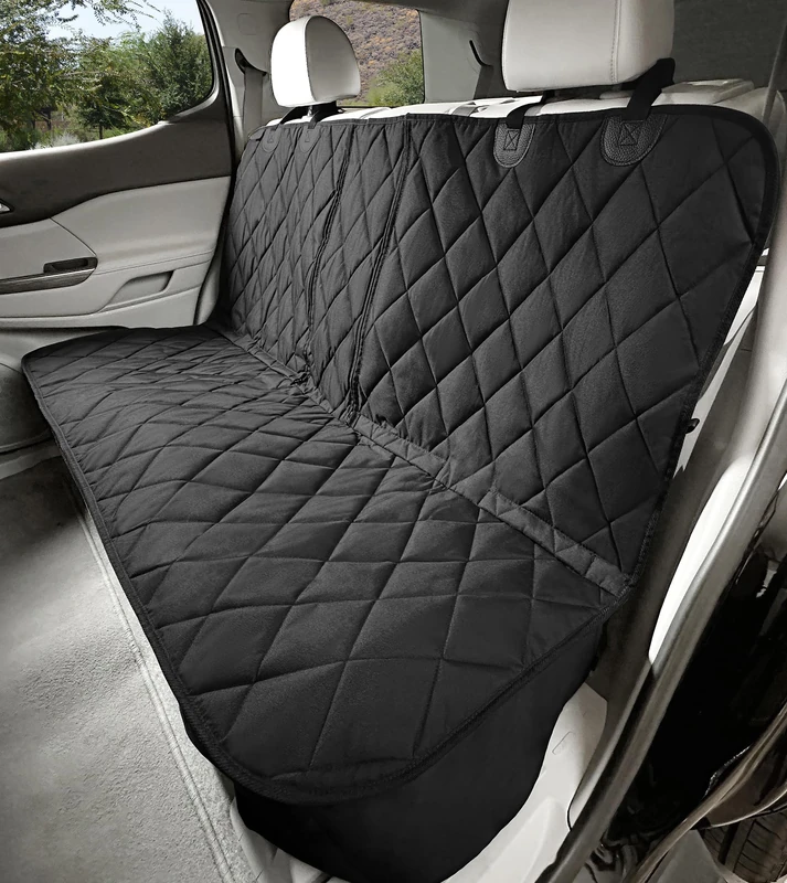 4Knines Regular Fitted Split Rear Seat Waterproof Non-Slip Cover, Black - Image 1