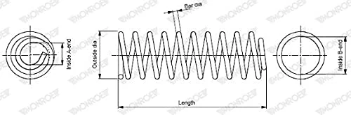 MONROE Suspension Spring | SP0598 | Rear | for AUDI A6 C4 Avant 1994-1998 | OE-Matching Quality | Ride Comfort & Stability