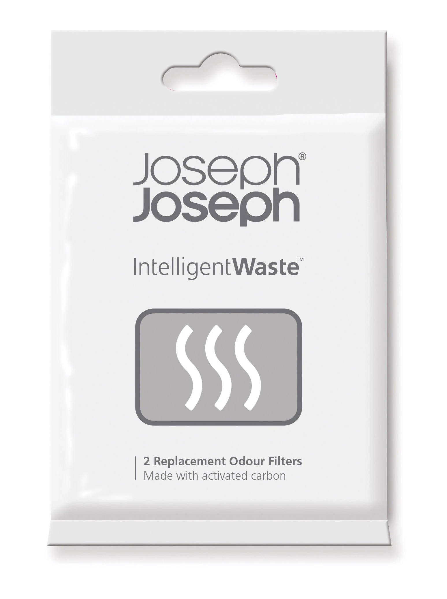 Joseph Joseph Intelligent Waste Activated Carbon Odour Filter Refills for Food Waste Caddy Kitchen Bin - Pack of 2, 9.4 x 6.9 x 0.5 cm