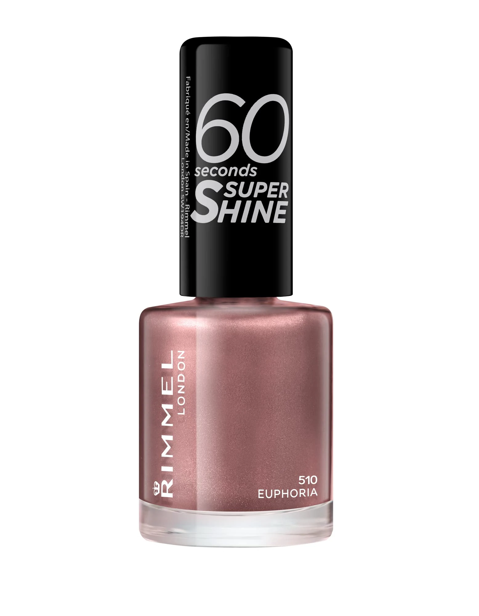 Rimmel 60 Seconds Super Shine Nail Polish - 8 ml, Euphoria nude/shimmer